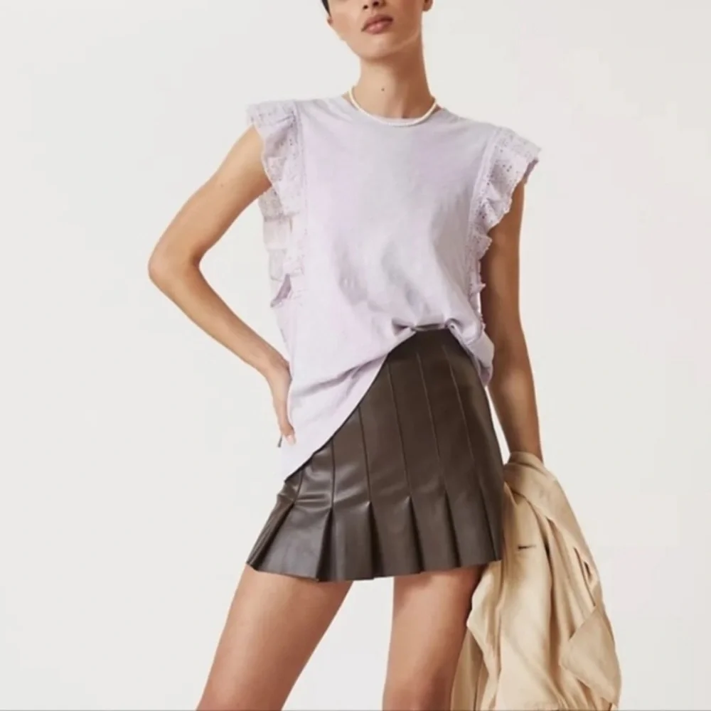 Anthropologie Light Purple Ruffle Muscle Tank - Picture 3 of 8